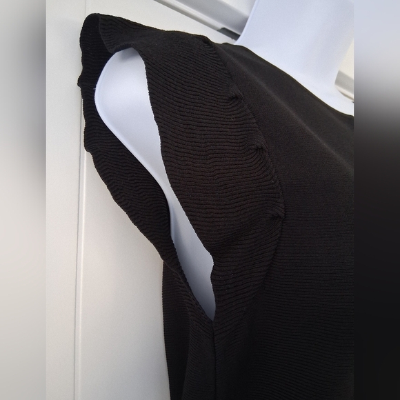 Massimo Dutti/ Black Ruffle Sleeve Top/ Stretchy/ Size US S - Picture 6 of 15